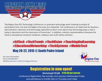 Region 1 ESC Technology Conference registration announcement